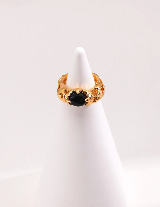Black Agate Ring