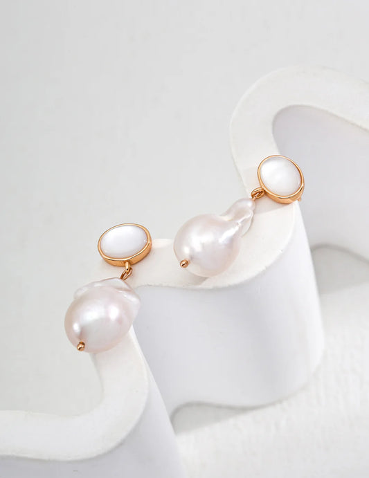 Classic Natural Pearl Shell Earrings
