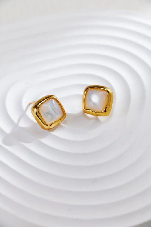 Minimalist Mother-Of-Pearl Stud Earrings