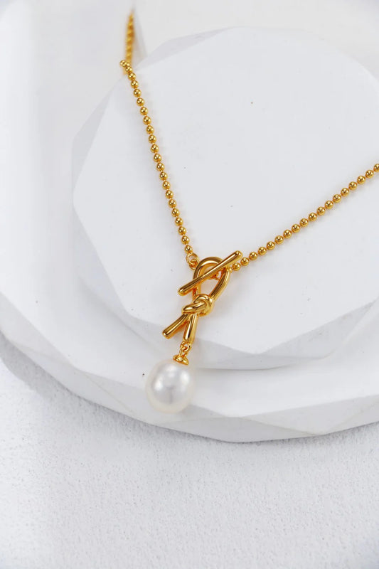 Ruyi Knot Pearl Necklace