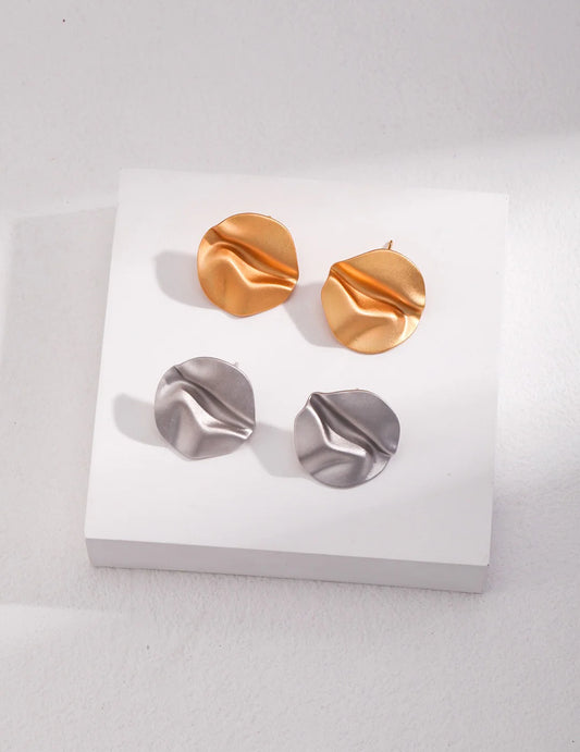 Round Pleated Earrings
