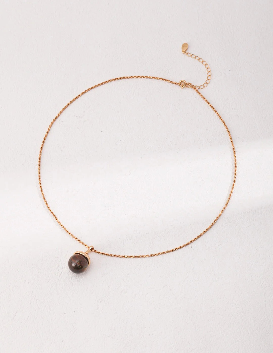Tiger Eye'S Ball Necklace