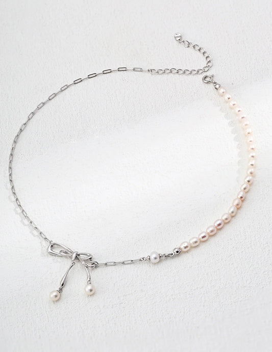 Natural Bowknot Pearl Necklace