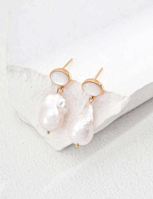 Classic Natural Pearl Shell Earrings
