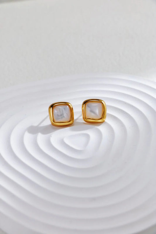Minimalist Mother-Of-Pearl Stud Earrings