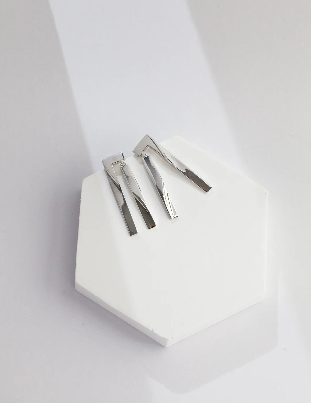 Geometric Sculpture Bar Earrings