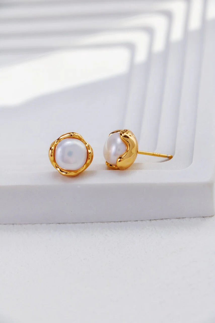 Minimalist Pearl Stud Earrings