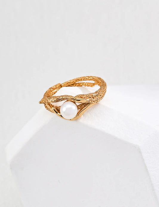 Minimalist Natural Pearl Ring